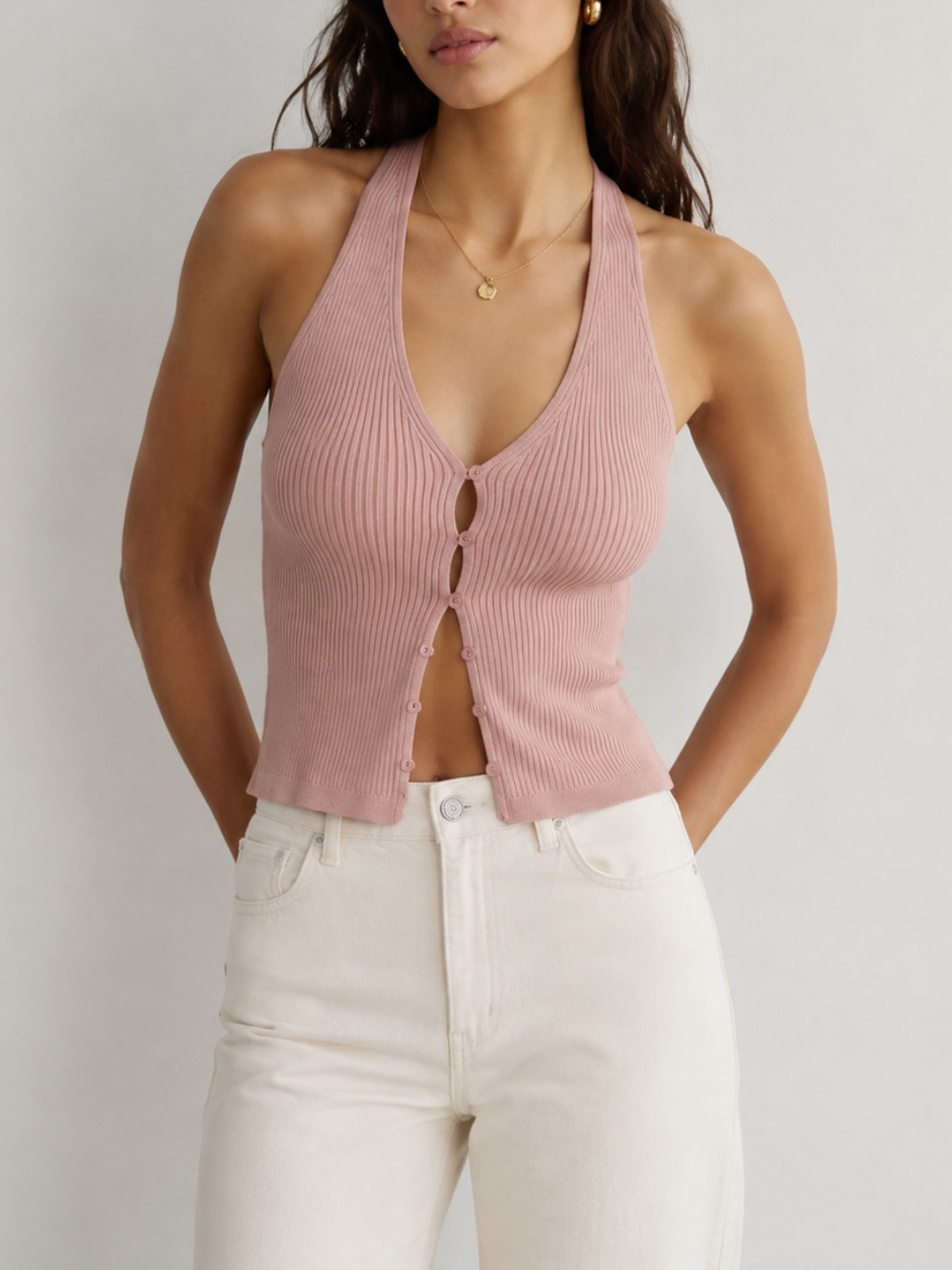 Aritzia Wilfred Affinity Top Y2K Going Out Button Front Dusty Rose Women’s M